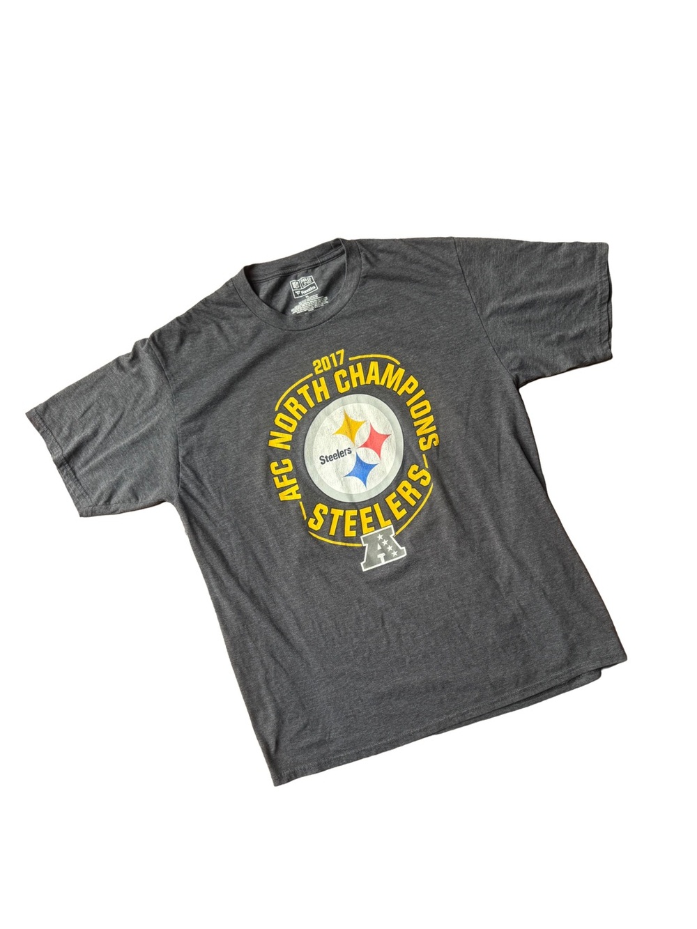 2017 AFC North Champions NFL Steelers Gray Graphic Tee